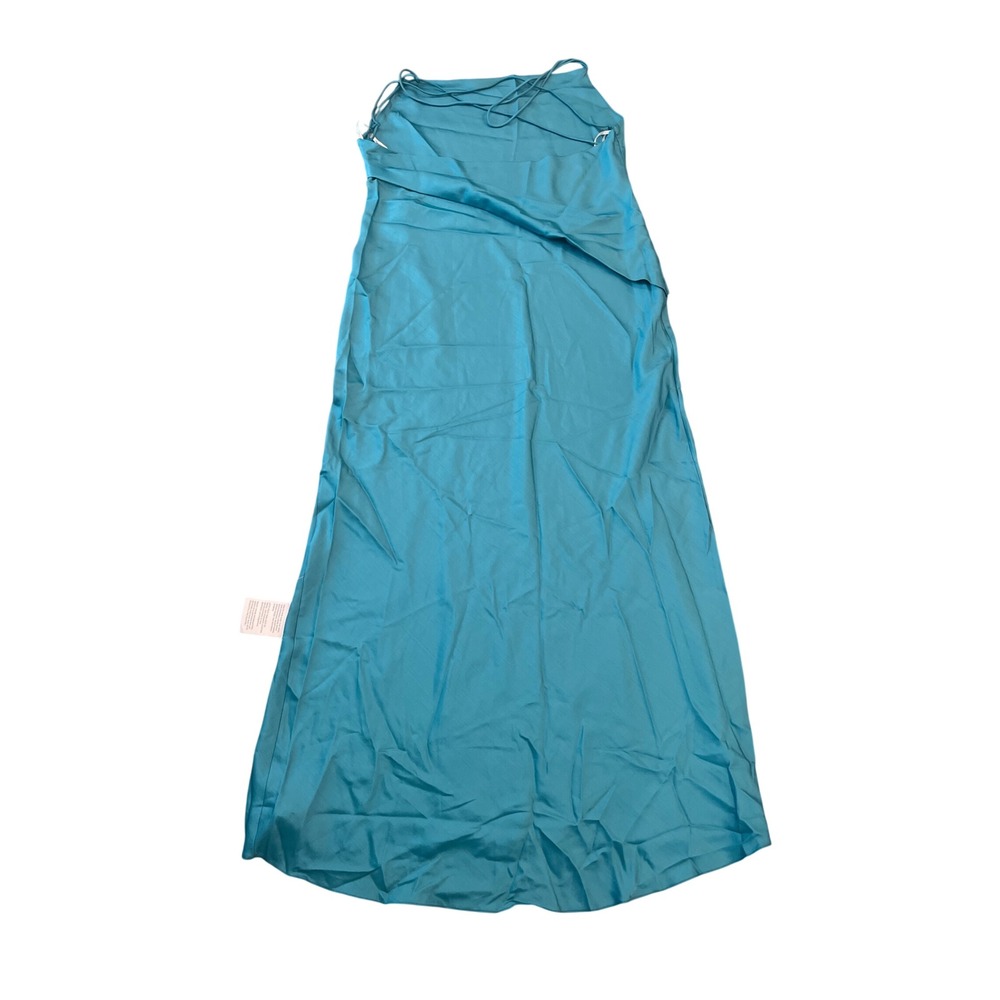 ASOS DESIGN Tall Satin Cowl Neck  Maxi Dress Turquoise Blue US 16